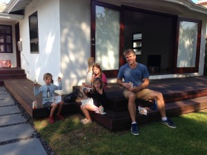 Last breakfast in Santa Monica with our home all packed up!