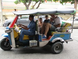 The Kaltreiders on their first tuk-tuk ride. All in one!