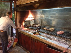 Meat is being cooked to perfection, slowly but surely!