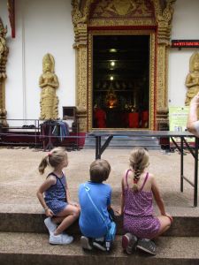 An offering ceremony at a temple