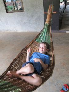 Nothing like chilling out in a bamboo hammock after spending a full day taking care of the elephants.