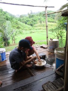 Preparing the fish that Kai caught (not us...)