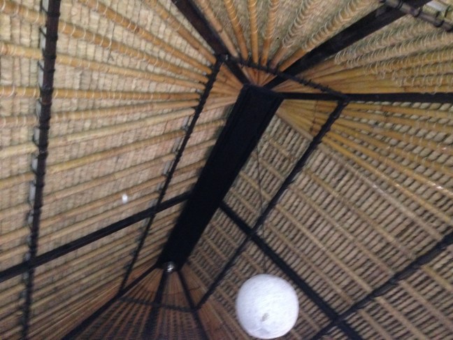 Our beautiful bamboo ceiling