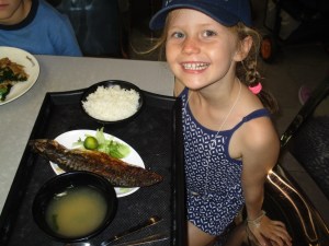 The face of happiness once again... Our little foodie and her Japanese food feast!