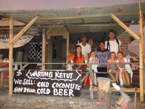 Our friend Ketut and his family taking care of us in their warung at the beach