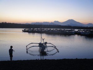 A perfect time to throw rocks at the calm waters