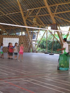 Pia starts volleyball after school practice