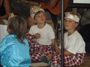 Marcus ready for his reading at the school assembly